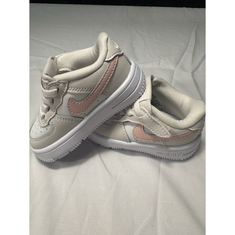 Toddler's Nike Force 1 Low Easyon Phantom/Echo Pink-Summit White (FN0236 006) 5c - Picture 2 of 8